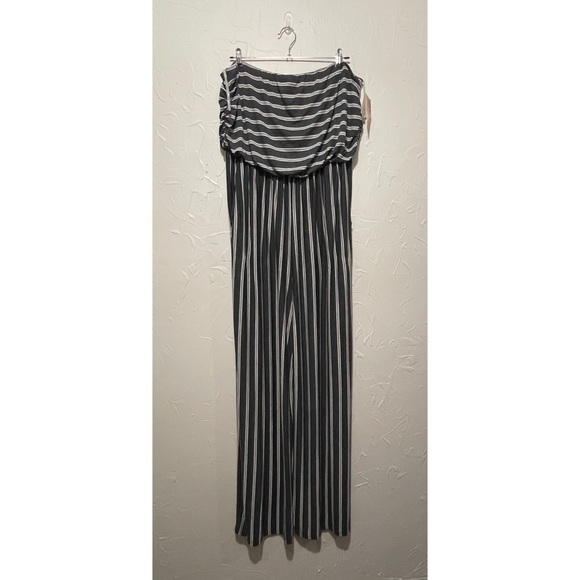 NWT A Beautiful Soul by Arula grey/white striped strapless jumpsuit (C/3X) - Picture 1 of 6
